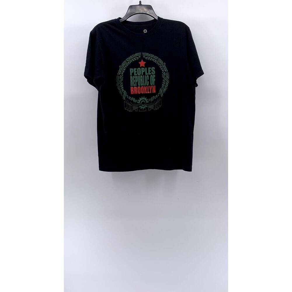 CUSTOM INK Men's Black Round Logo Crewneck Casual Short Sleeve T-Shirt SZ S